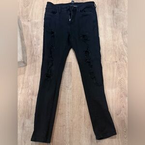 Distressed Black Denim Jeans size 32